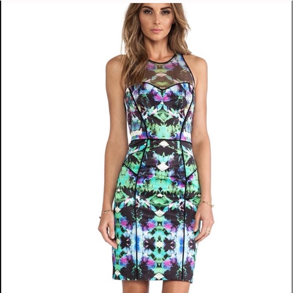 Milly Mesh Coco Orchid silk dress 8 - Picture 1 of 3